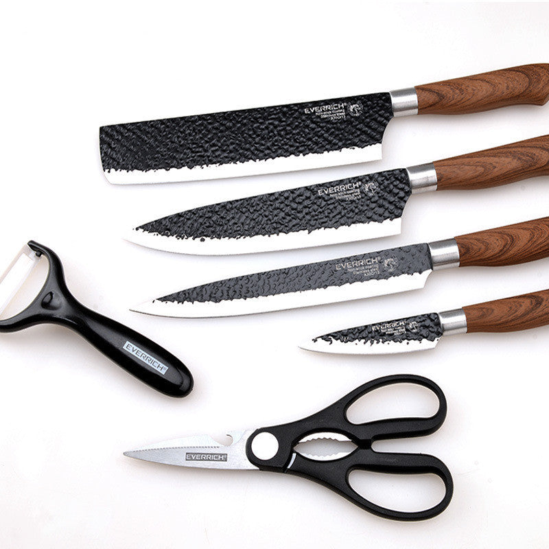 Kitchen Knives Stainless Steel Black Non-stick Knife Set 6 Piece Set